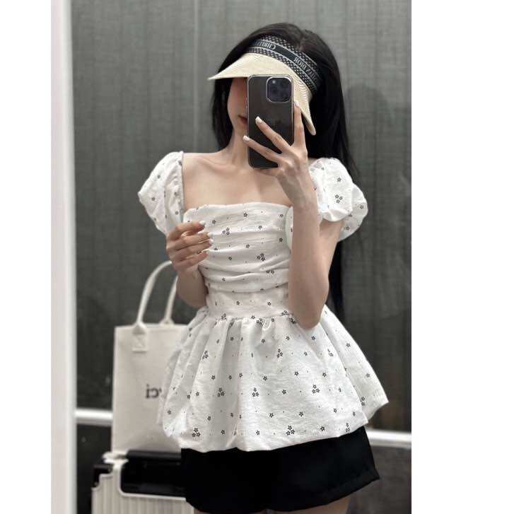 ÁO KIỂU PEPLUM HOA NHÍ CÚP BÍ CH5