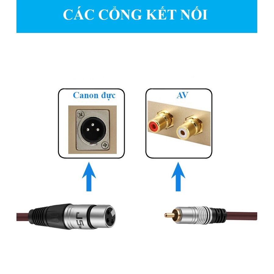 Dây Canon cái ra bông sen, dài 1m