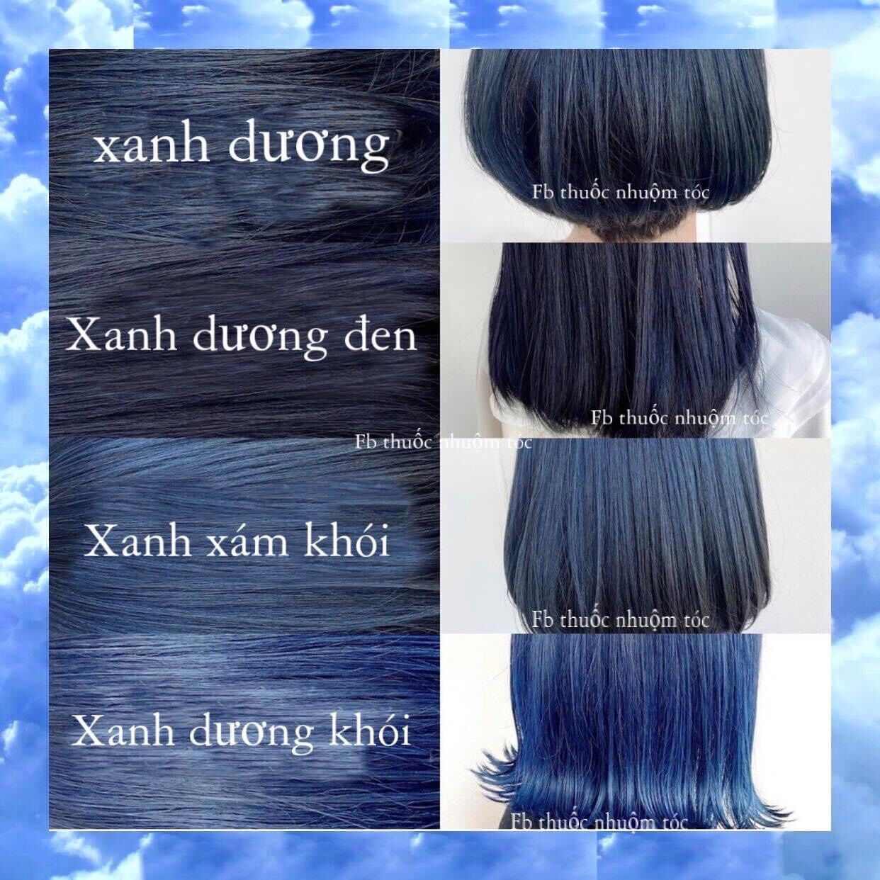 Nhuộm tóc tại nhà Tone Xanh Dương (tặng kèm oxy và găng tay)