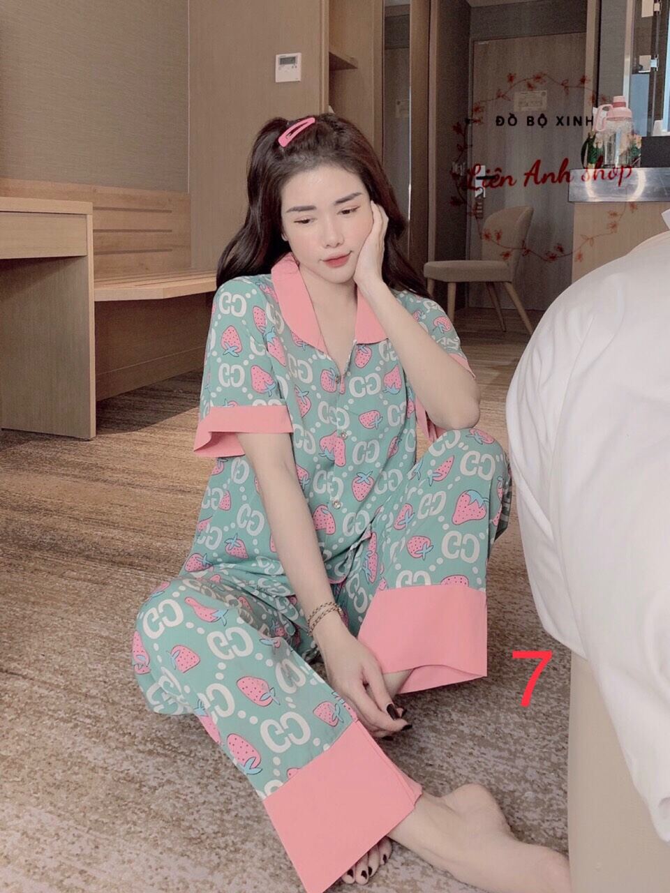 Bộ lụa Pijama lụa loại 1 chất mềm mịn, mát + Ảnh thật ,Bộ Lụa Mango Tay Ngắn