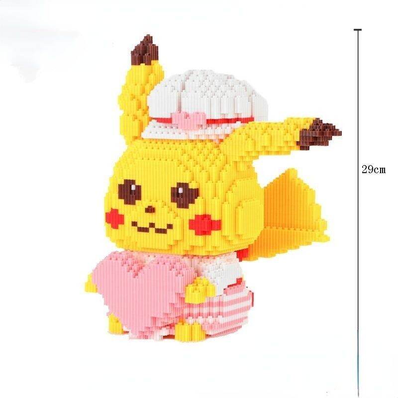 Mô hình lắp ráp Luffy Pikachu đồ chơi lắp ráp ghép hình nhân vật 3d