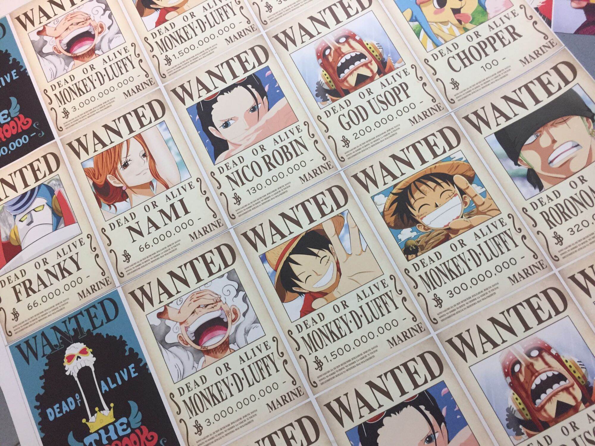 12 poster truy nã One Piece khổ A3