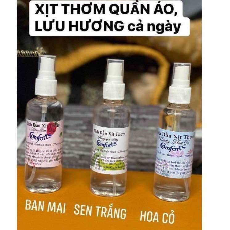XỊT THƠM XẢ VẢI KHÔ Comfort 100ml bao thơm