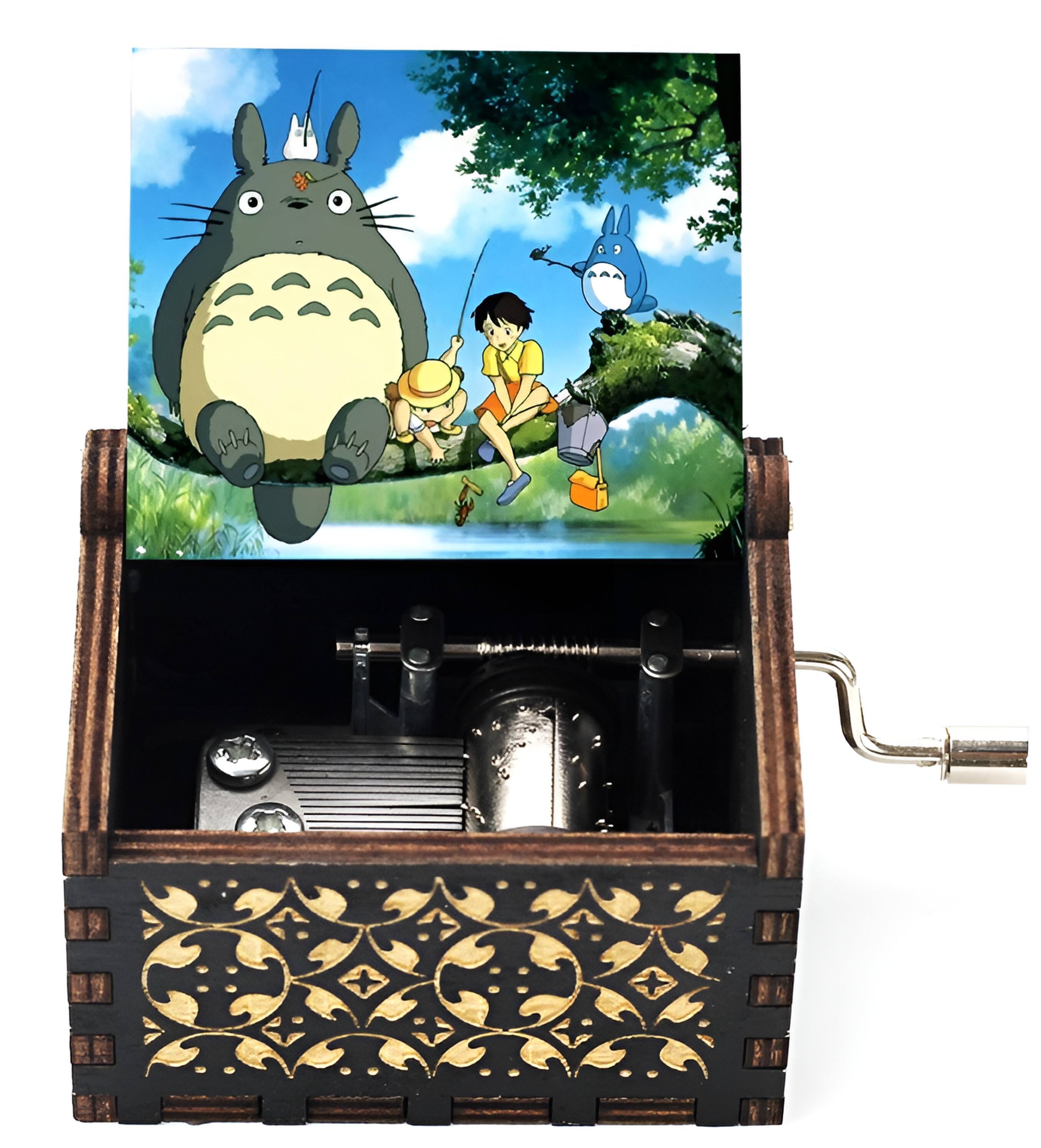 Hộp Nhạc Gỗ Sang Trọng Quay Tay Hướng Dẫn Sử Dụng Phong Trào Totoro Sơn In Khắc Sáng Tạo Ánh Sáng Quà Tặng