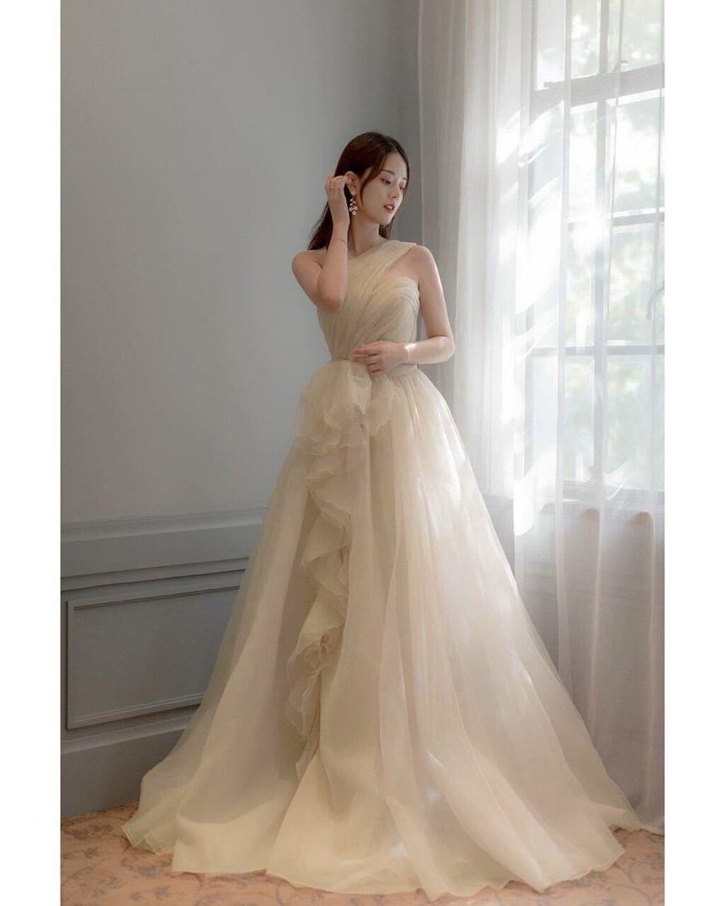 ĐẦM 1VAI XẾP LY  PHỐI BÈO