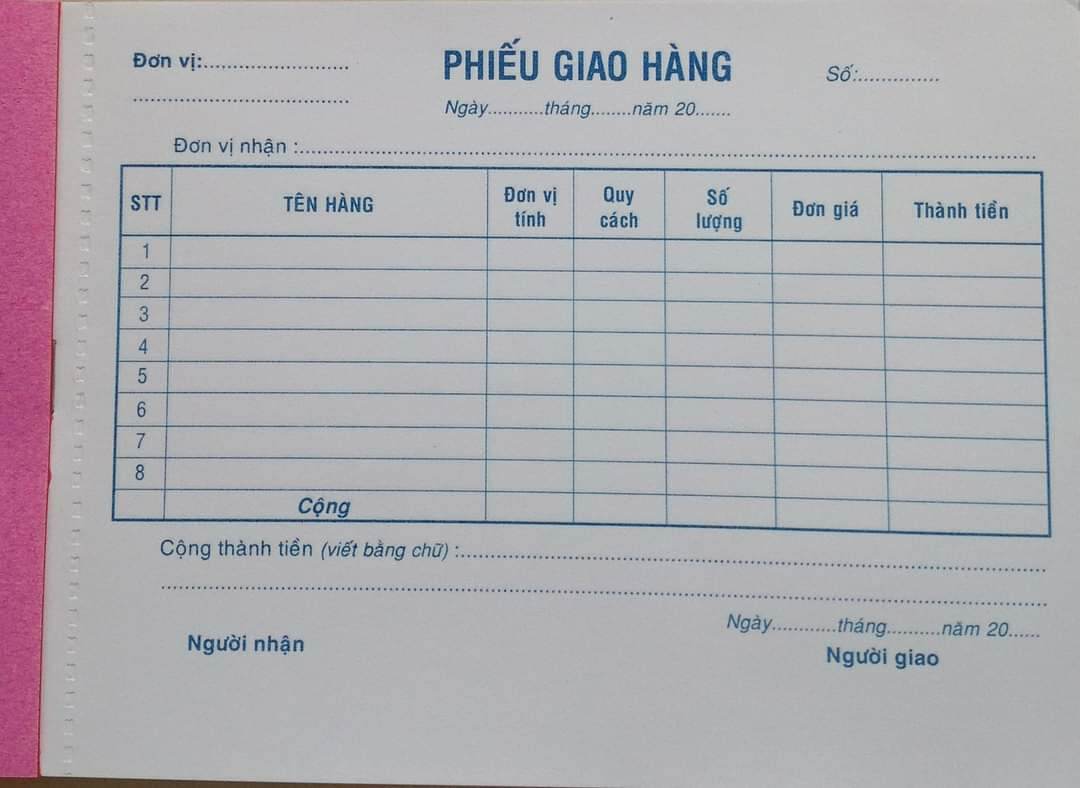 [HCM]Phiếu giao hàng (Ngang) 1 liên - Giấy đẹp láng mịn