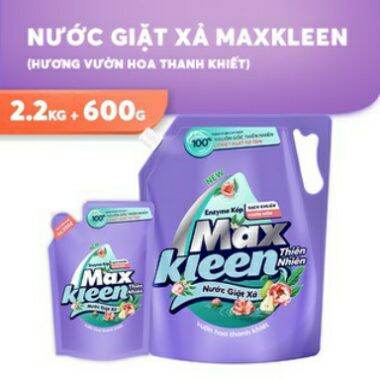 Túi nước giặt xả Maxkleen vườn hoa thanh khiết 2.2kg tặng túi 600g