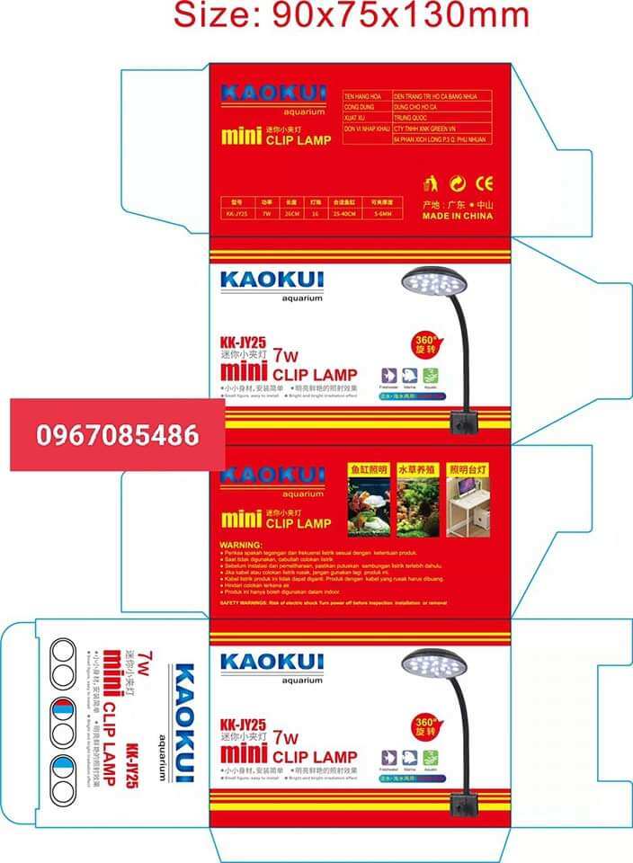 ĐÈN NEO FLAT S3 NANO ĐỎ CÁ KHÔNG ĐỎ NƯỚC , ĐÈN KẸP MINI