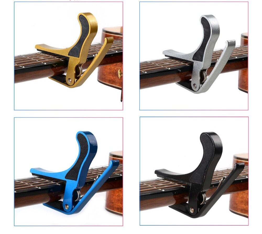 Capo kẹp đàn guitar và ukulele màu vàng