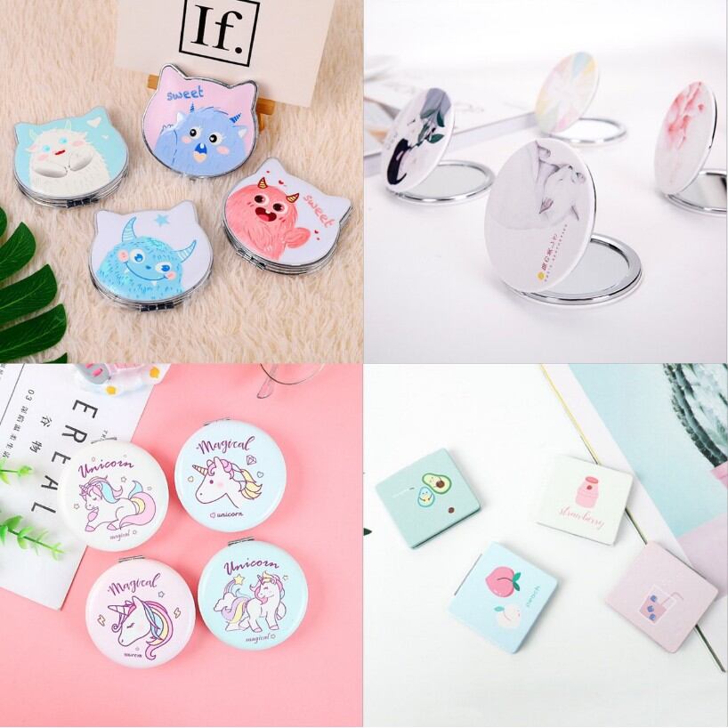 Gương mini 2 mặt tròn dễ thương