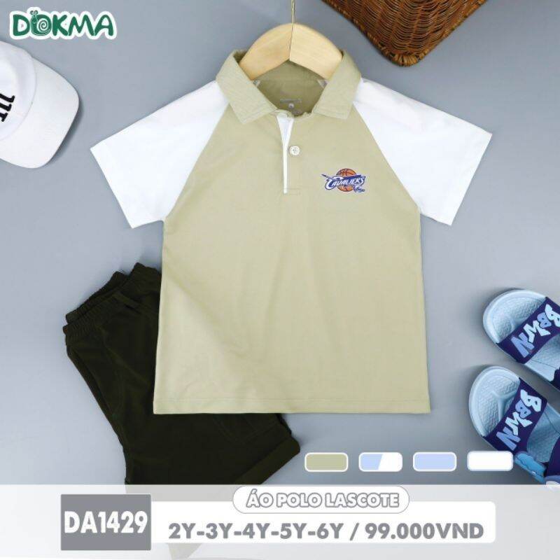 Áo polo cộc tay bé trai dokma 2-6y da1429