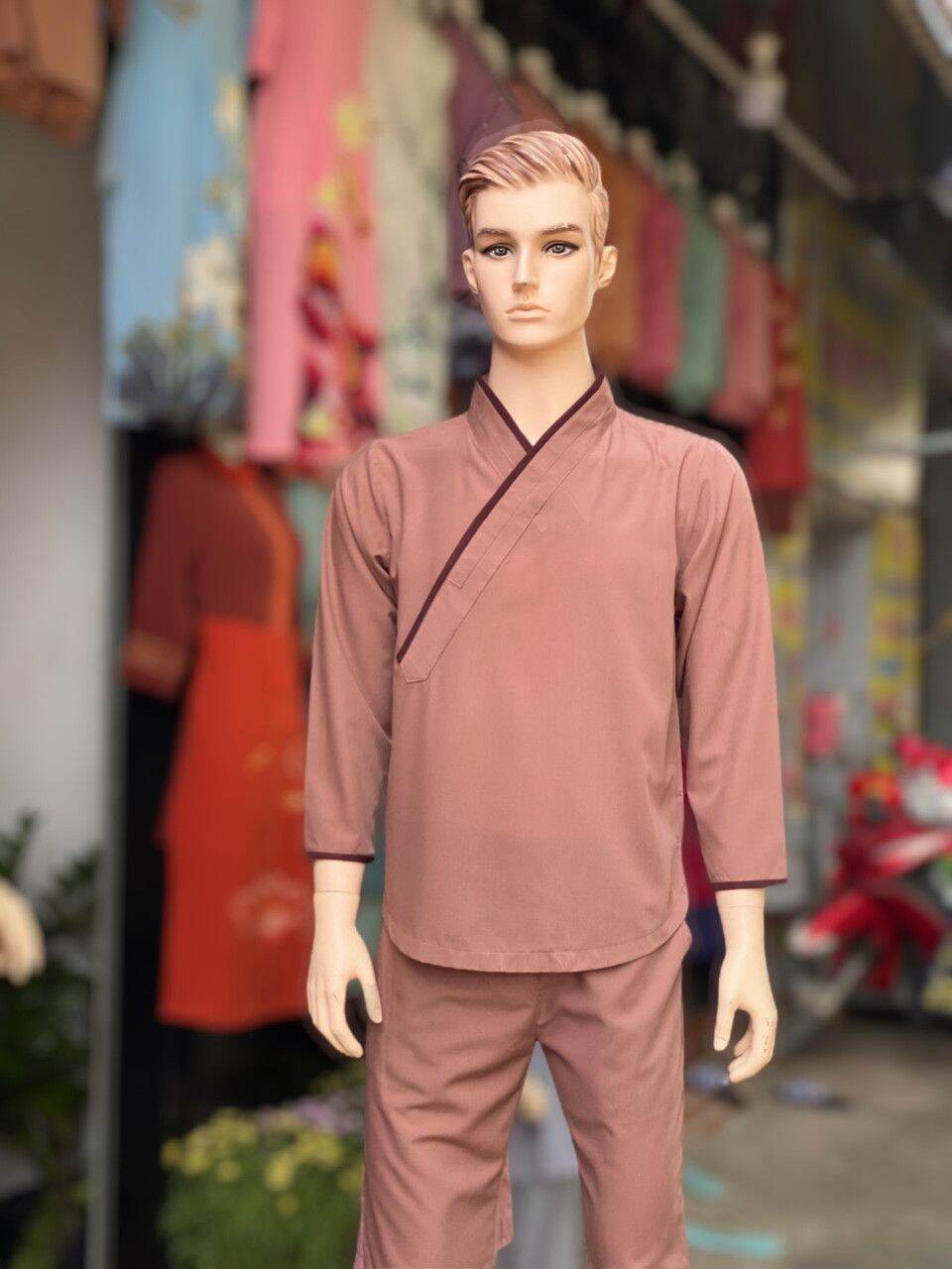 [HCM]Đồ lam đi chùa nam mẫu xéo nhật