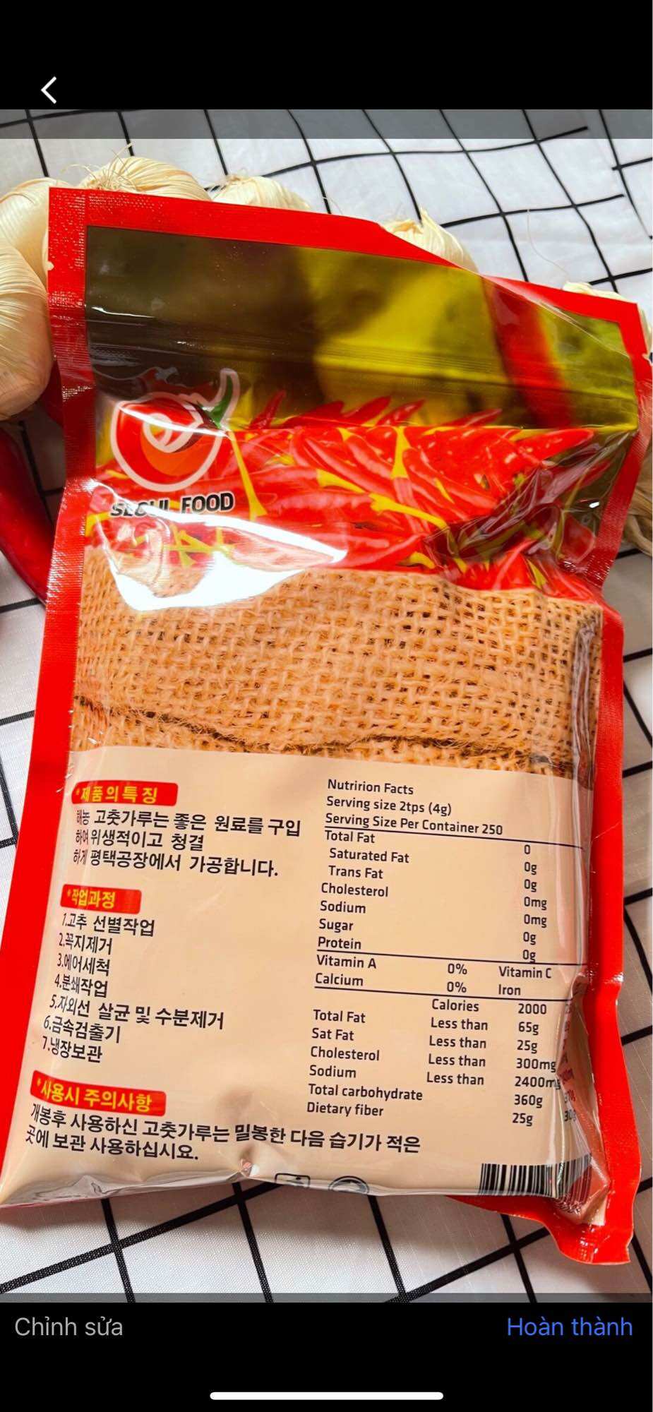 ỚT BỘT HÀN QUỐC (  DÙNG LÀM KIM CHI ) 500GRAM