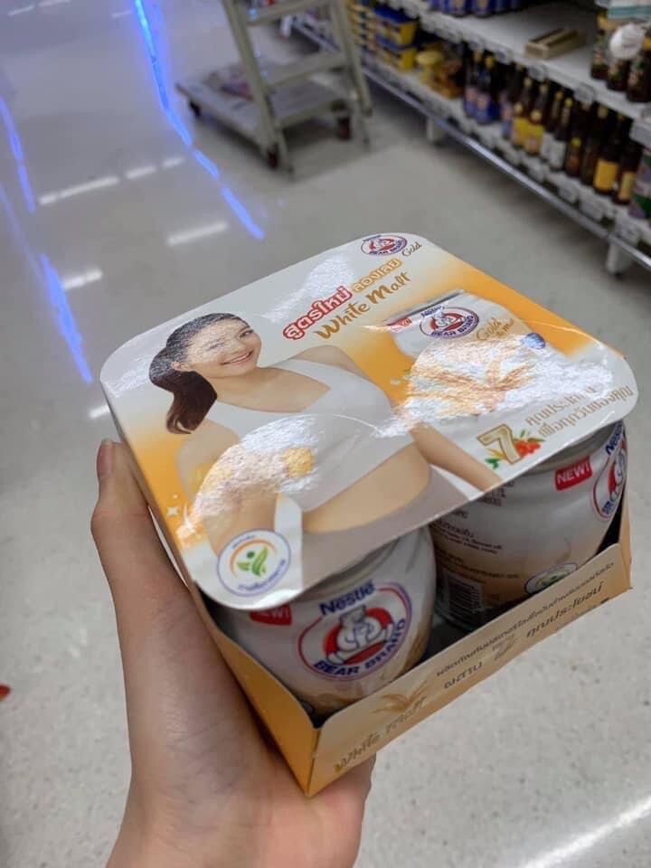 Lốc 4 lon sữa gấu nestle thái lan