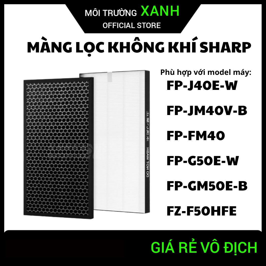 Màng lọc không khí sharp fp-j40e-w, fp-jm40v-b, fp-f40, fp-fm40, fp-g50e-w, fp-gm50-b, fz-f50hfe