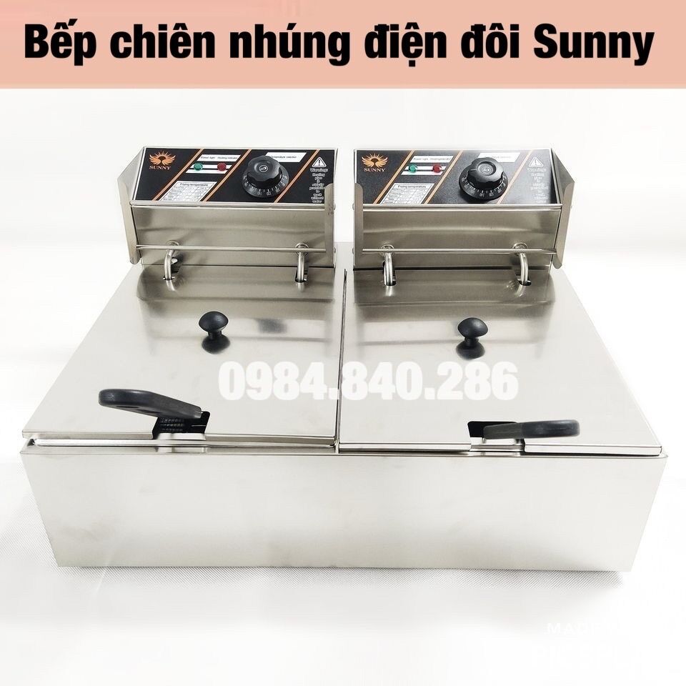 Bếp chiên nhúng điện đôi