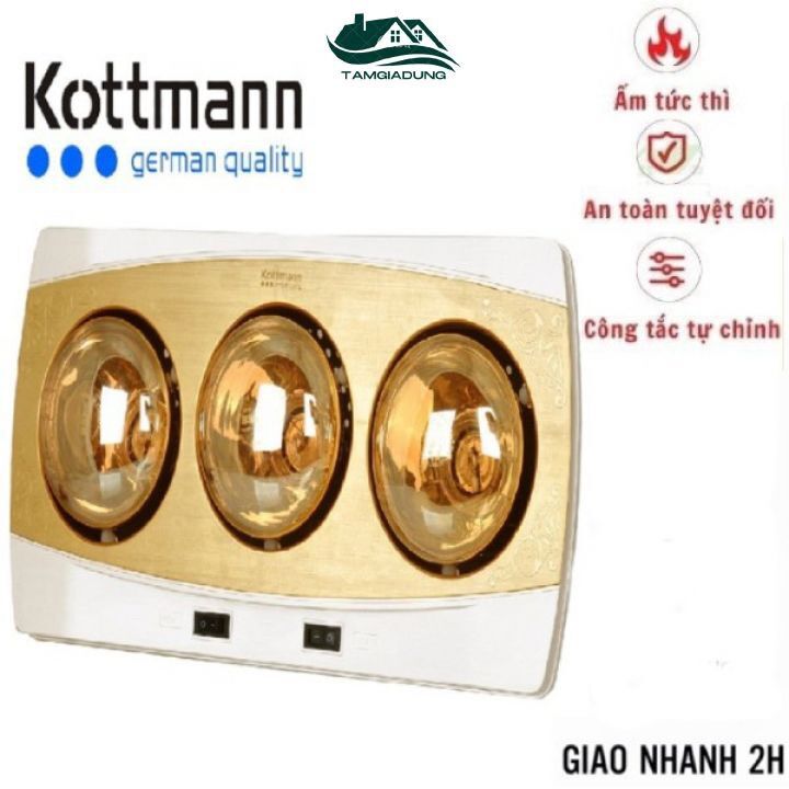 Đèn sưởi nhà tắm Kottmann 3 Bóng Hồng Ngoại
