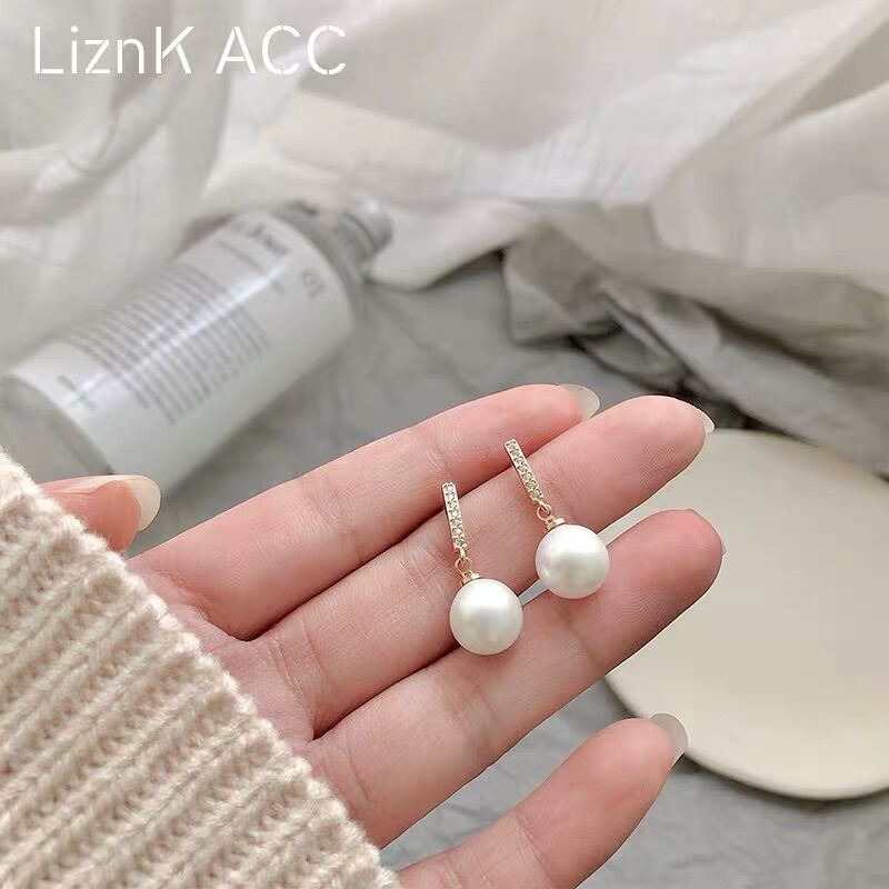 Bông tai bạc S925 ngọc trai phong cách Hàn Quốc