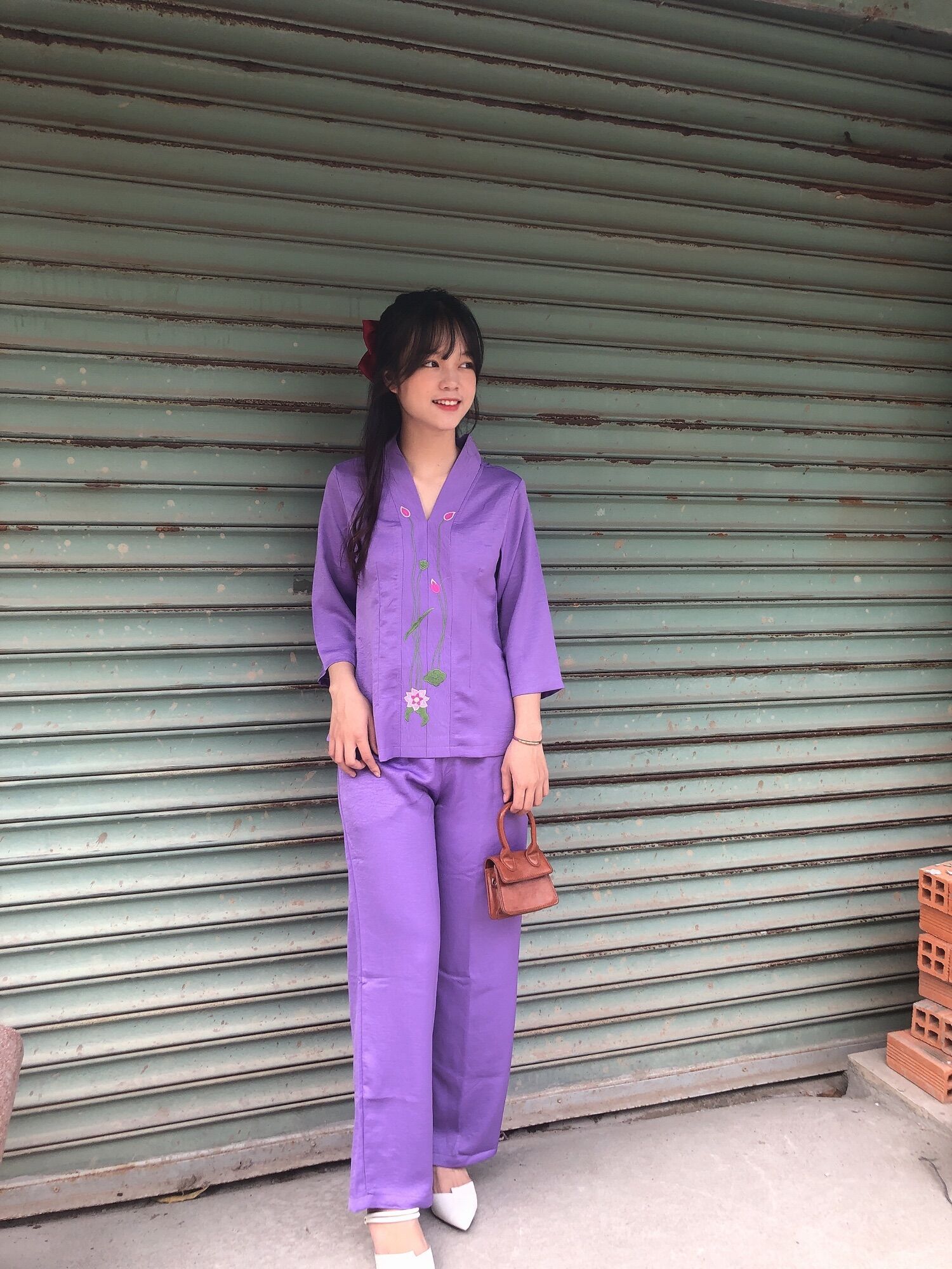 Áo lam đi chùa, thời trang nữ lụa cao cấp, pháp phục phật tử