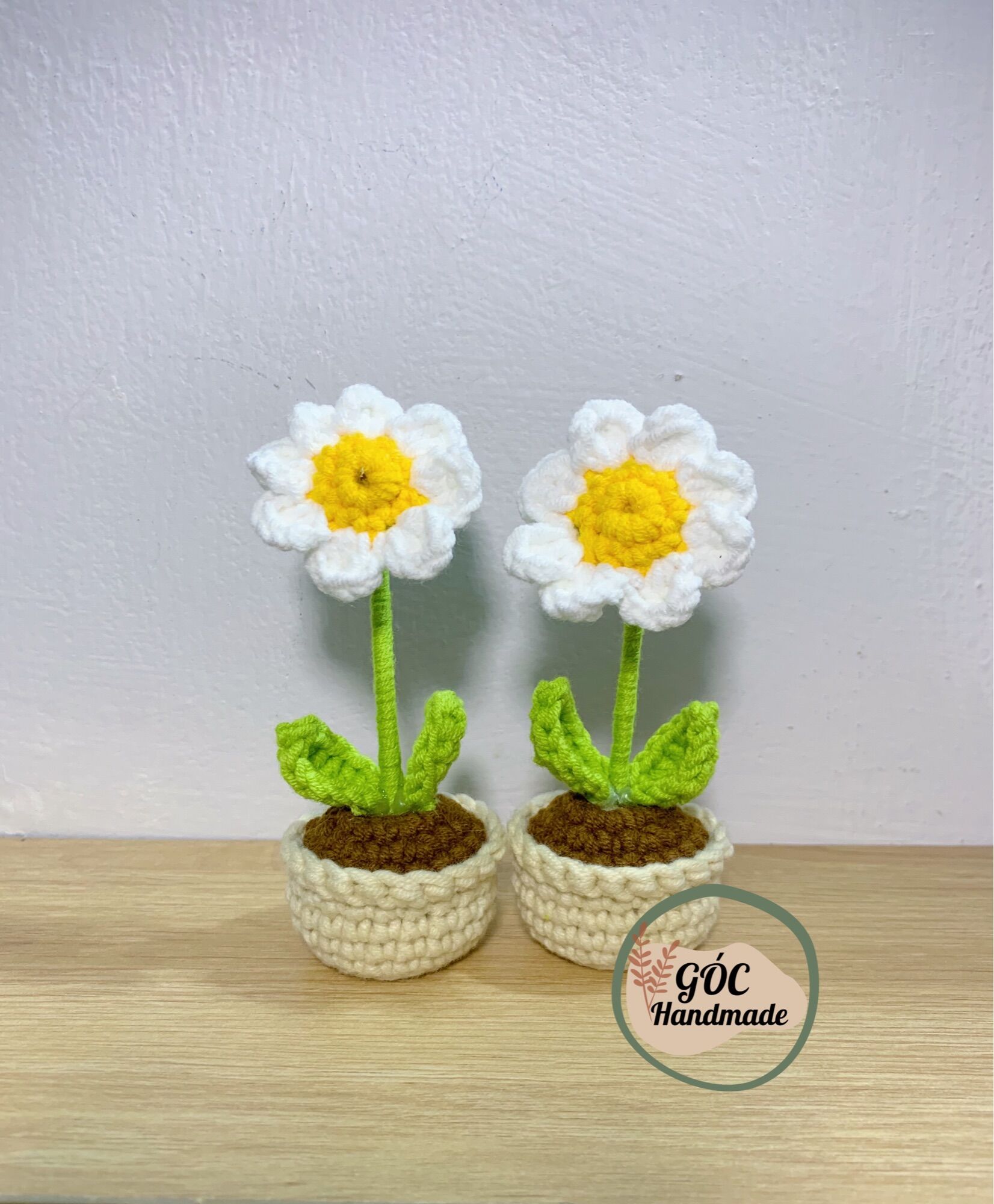 Chậu hoa mini bằng len