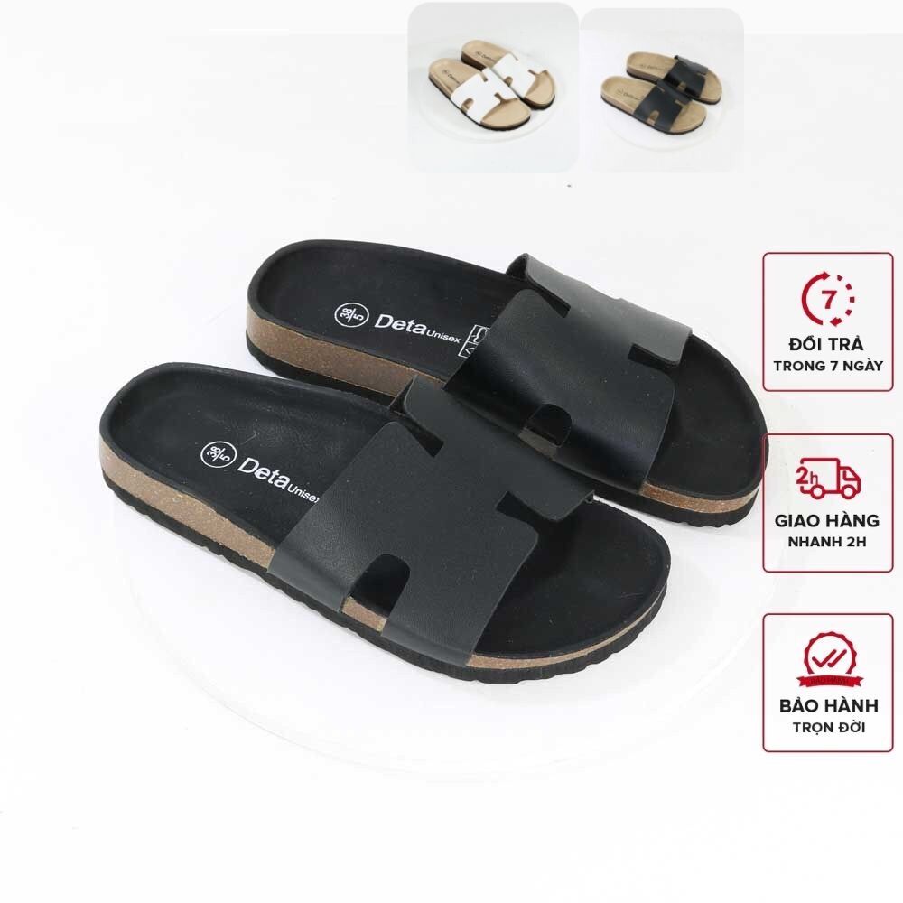 Dép đế trấu nam nữ Detaunisex chữ H