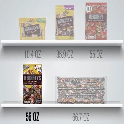 [Date 01/2024] Kẹo socola Mỹ Hershey's Miniatures túi 1.58kg