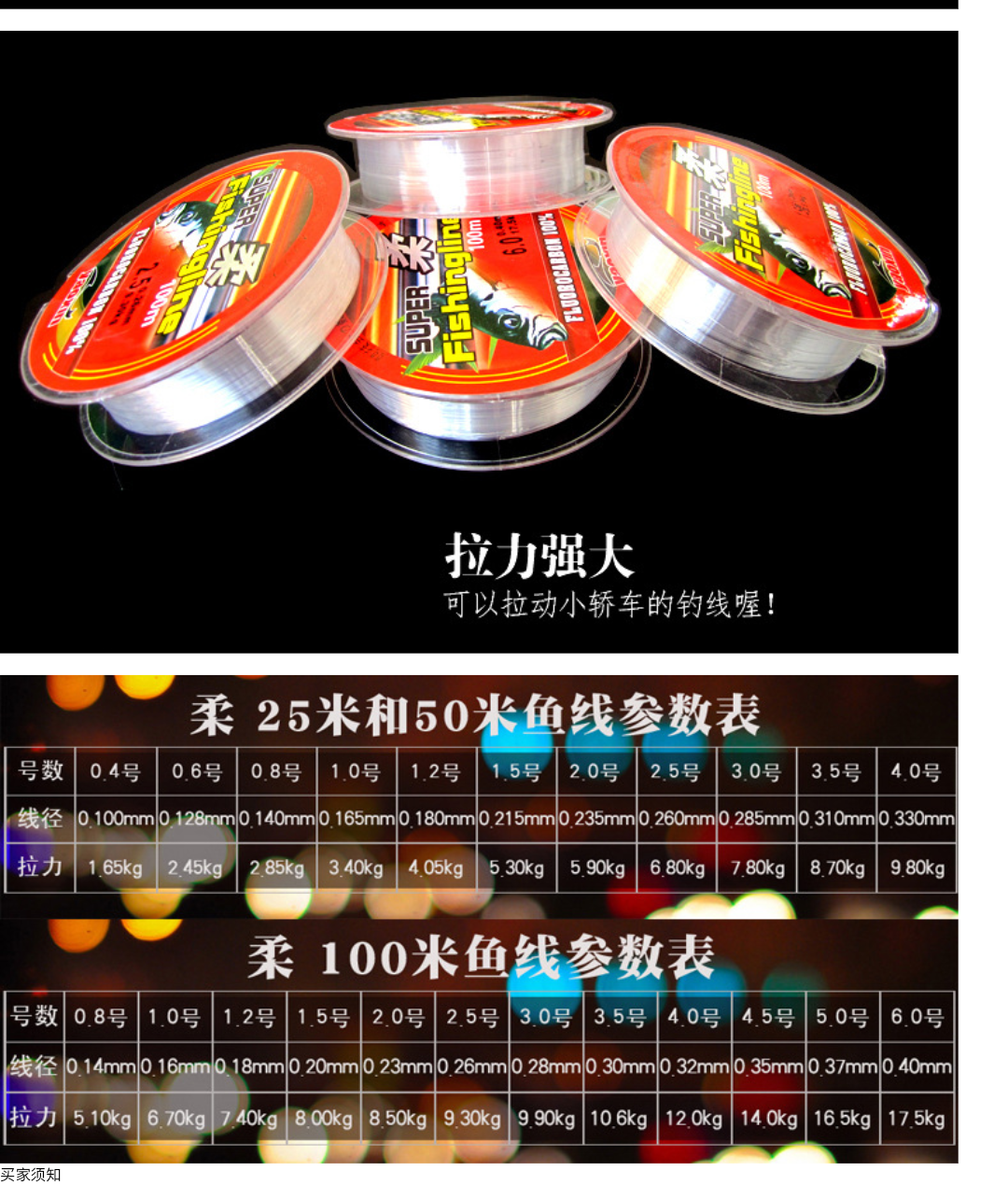 Cước câu cá fluorocarbon nylon size 0.8 , size 1.0 cước câu cá