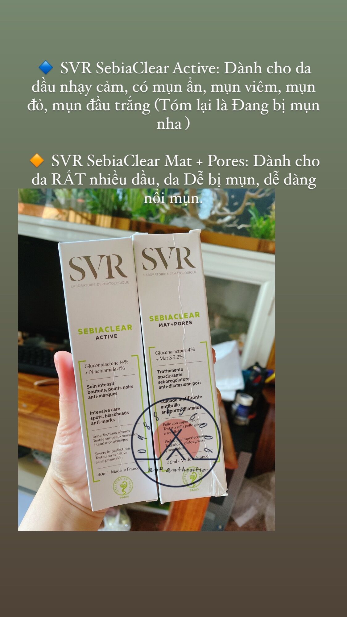 Kem dưỡng ngừa mụn, giảm viêm cho da dầu SVR Senbia Clear Active 40ml