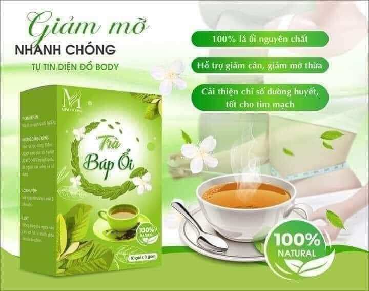 TRÀ BÚP ỔI - TRÀ LÁ ỔI NON  hộp 60 gói nhỏ   GIÚP GIẢM CÂN, ỔN ĐỊNH ĐƯỜNG HUYẾT   _ Thành phần: Lá ổi non, lá sen, giảo cổ lam,gạo lứt..  Trà ổi - Thức uống vừa mang tính giải cơn khát, vừa giúp cơ thể đẹp hơn, thon gọn hơn nhờ tác dụng giảm cân