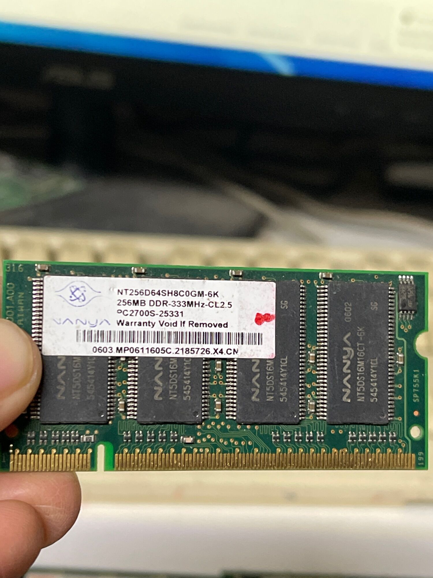 Ram DDram 1 256MB Laptop bus 333 /2100/2700