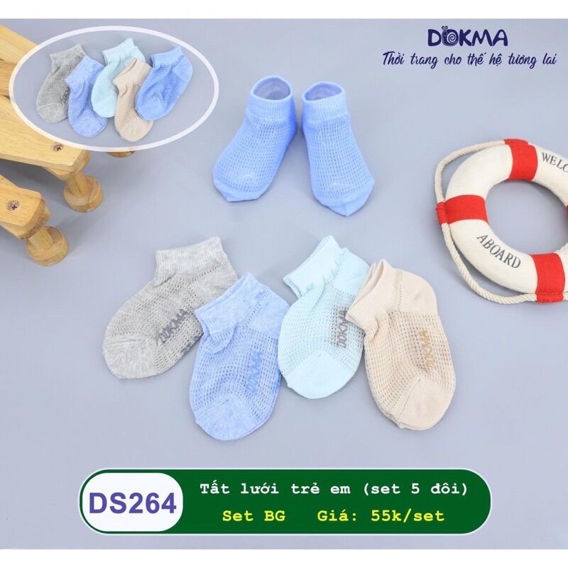 Sét 5 đôi tất lưới Dokma DS264 ( Size 6-12m)