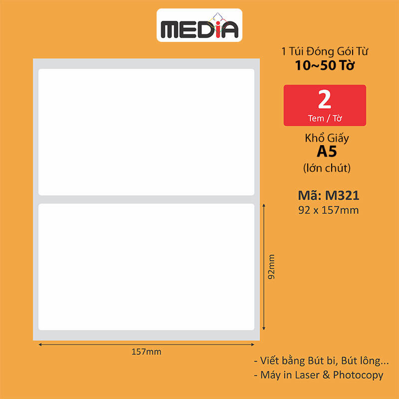 Giấy Dán Nhãn In A5 Media Xấp 10 Tờ Sticker Decal Giấy Giấy In Tem Dán Nhãn Tên Miếng Dán Giấy Dán Bàn Học Nhãn Tên Giấy Dán Viết Tên