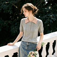 puella | Áo Thun Nữ Cổ Polo Đơn Giản Ôm Sát