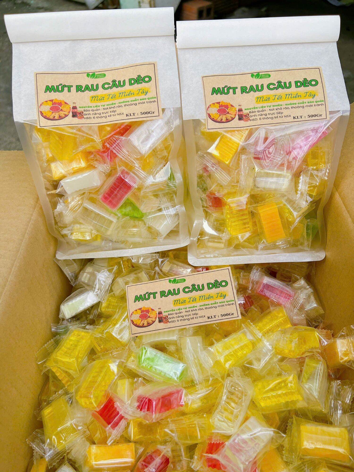 Mứt rau câu dẻo vị trái cây  1kg ( Ít ngọt)