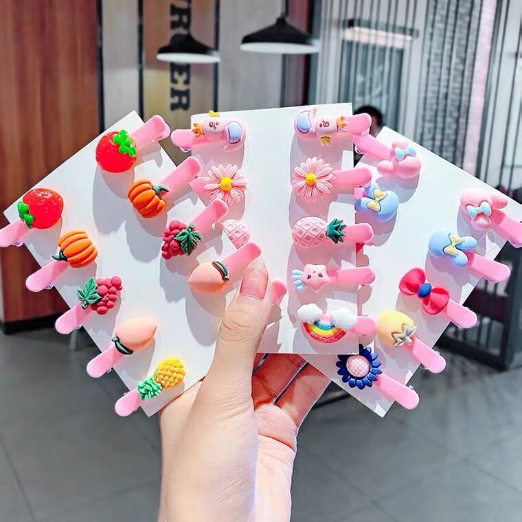 Set 10 kẹp tóc đủ mẫu dễ thương cho bé gái phong cách hàn quốc