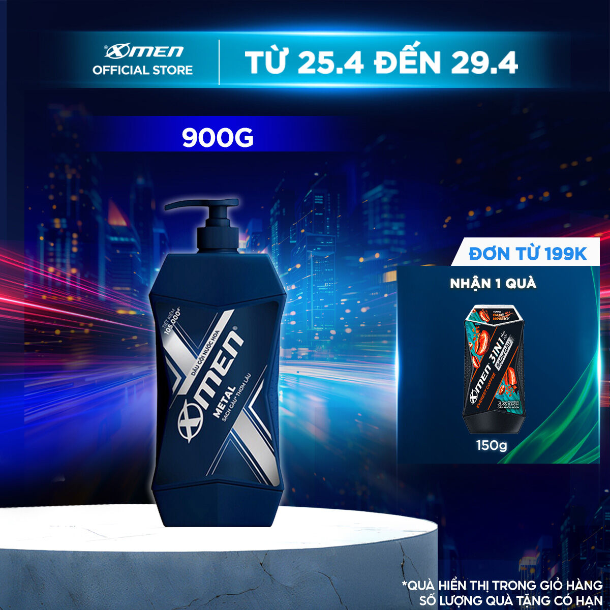 Dầu gội nước hoa X-Men Metal 900g