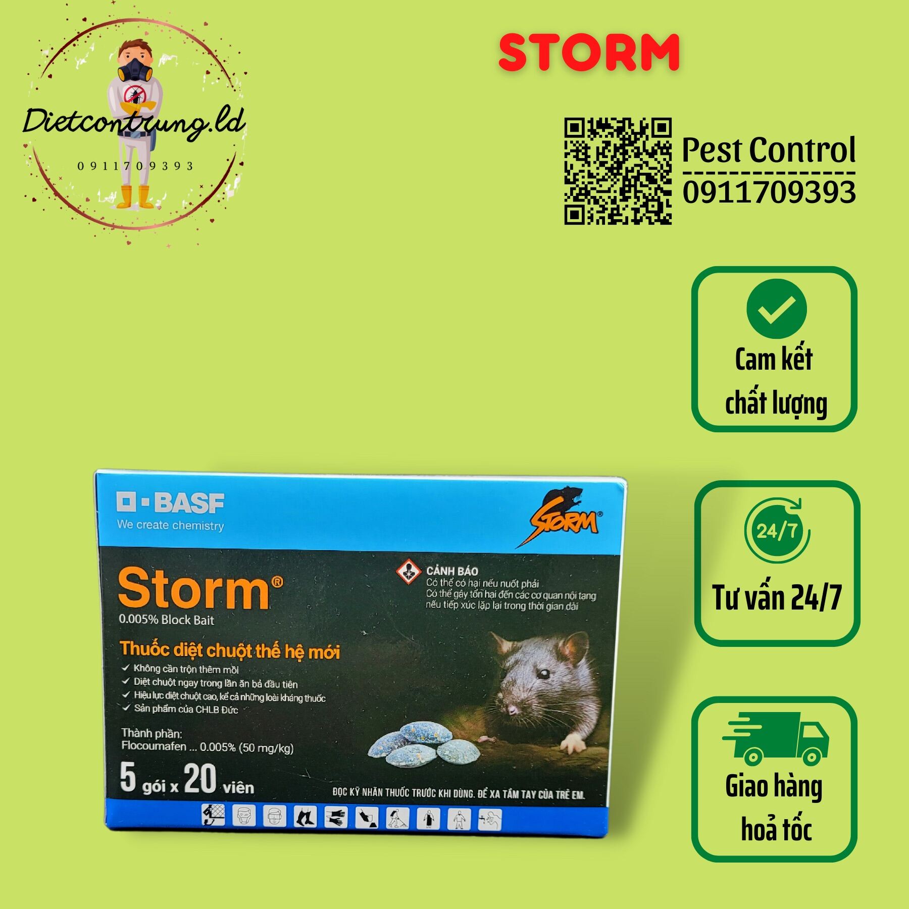 1 Hộp Storm diệt chuột sinh học (5 gói)