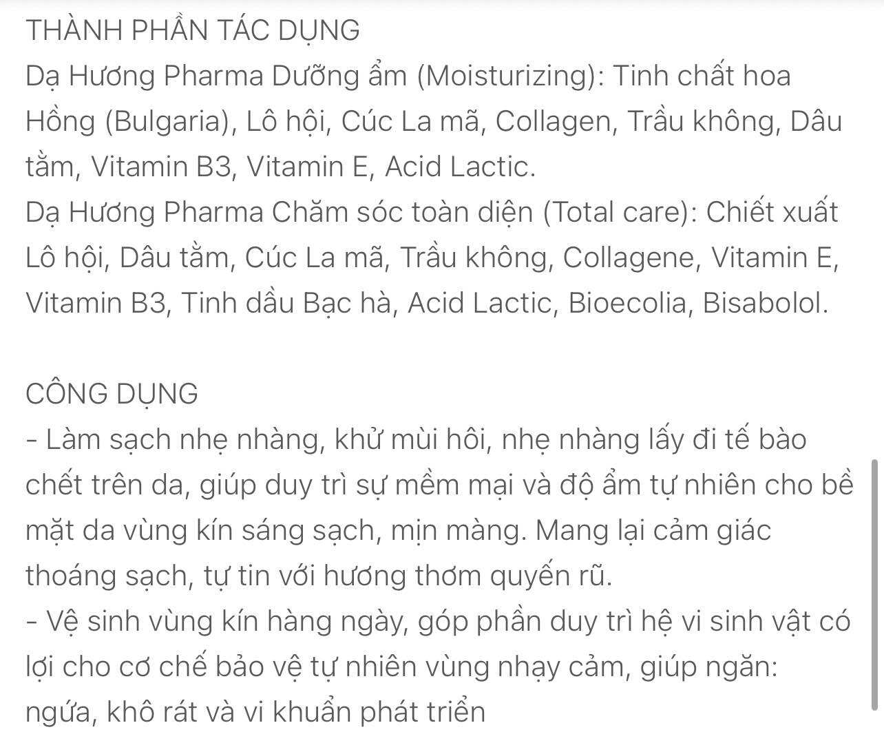 Dung Dịch Vệ Sinh Phụ Nữ Dạ Hương Pharma Chai 120ml