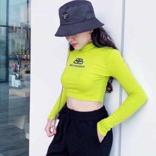 Áo Thun Cổ Lọ Croptop Tay Dài BALENN