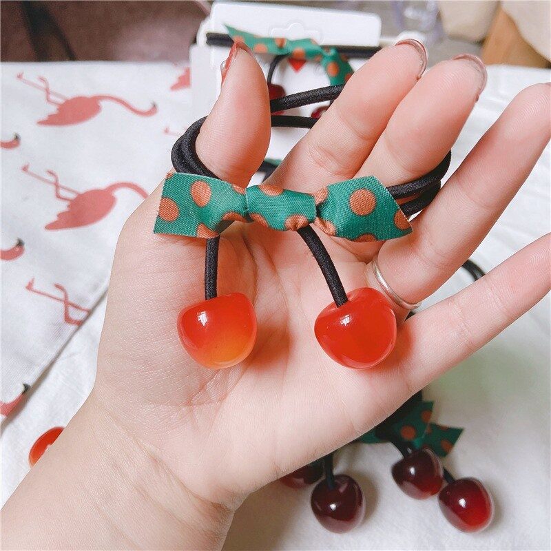 Dây cột tóc trái cherry xinh xắn (màu ngẫu nhiên)