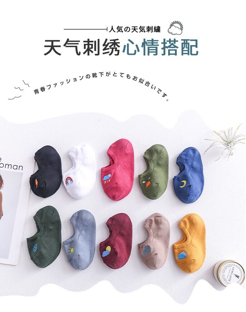 tất lười icon hình thời tiết dành cho nữ