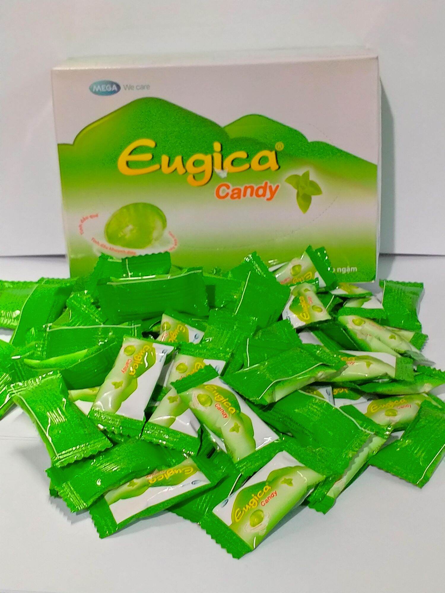 Bán lẻ 60 viên kẹo ngậm thảo dược EUGICA Candy giúp giảm ho, long đàm, giảm đau rát họng.