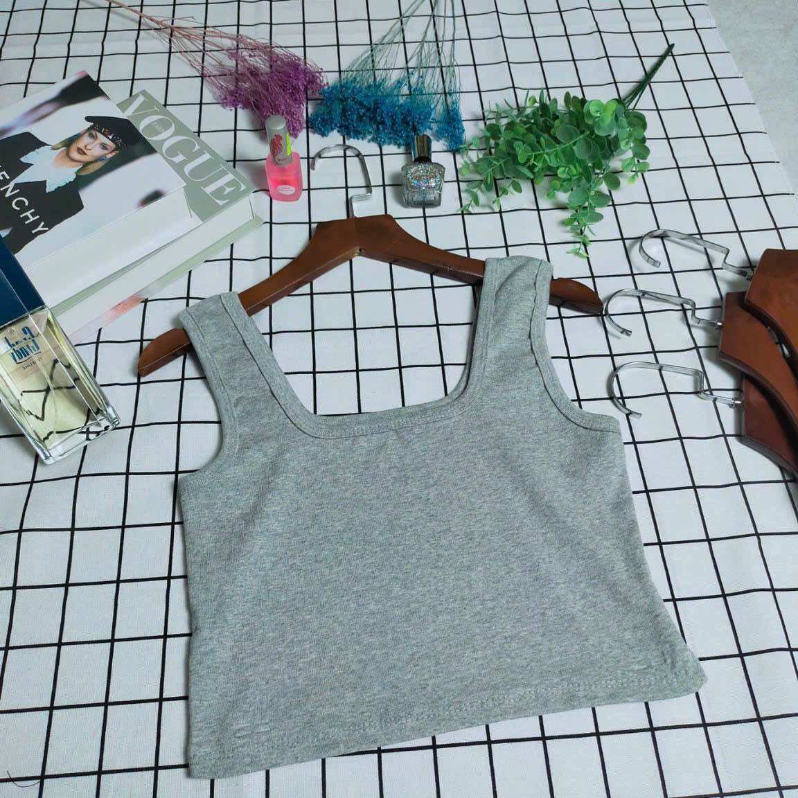 Áo croptop sát nách nữ vải thun mềm mịn