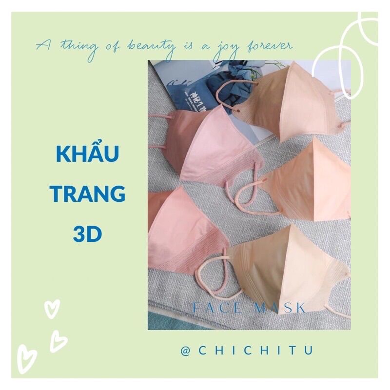 Khẩu trang 3D beauty mask màu pastel độc lạ thời trang 2022 - ChiChiTu
