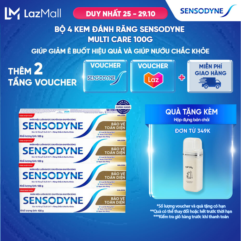 Bộ 4 Kem đánh răng SENSODYNE Multi Care 100g giúp giảm ê buốt hiệu quả và giúp nướu chắc khỏe