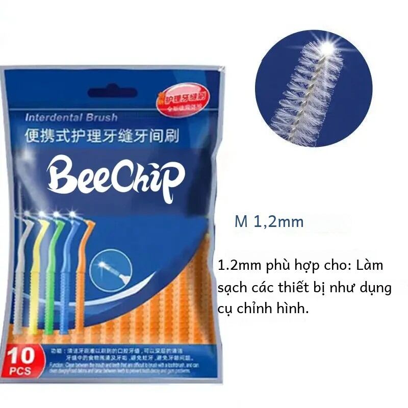 10 chiếc bàn chải kẽ răng hình chữ L fawnmum bàn chải kẽ răng chỉnh nha bàn chải chỉnh nha Bàn chải lông mềm chăm sóc răng miệng