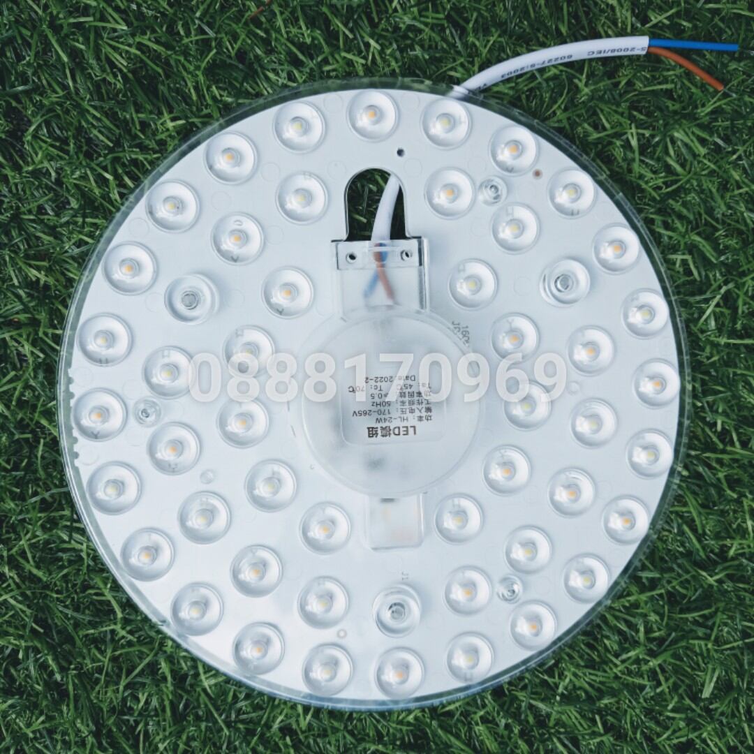 Vỉ led tròn 18w-24w 3 màu 220v bọc thấu kính siêu sáng dùng thay lắp sửa chữa đèn led