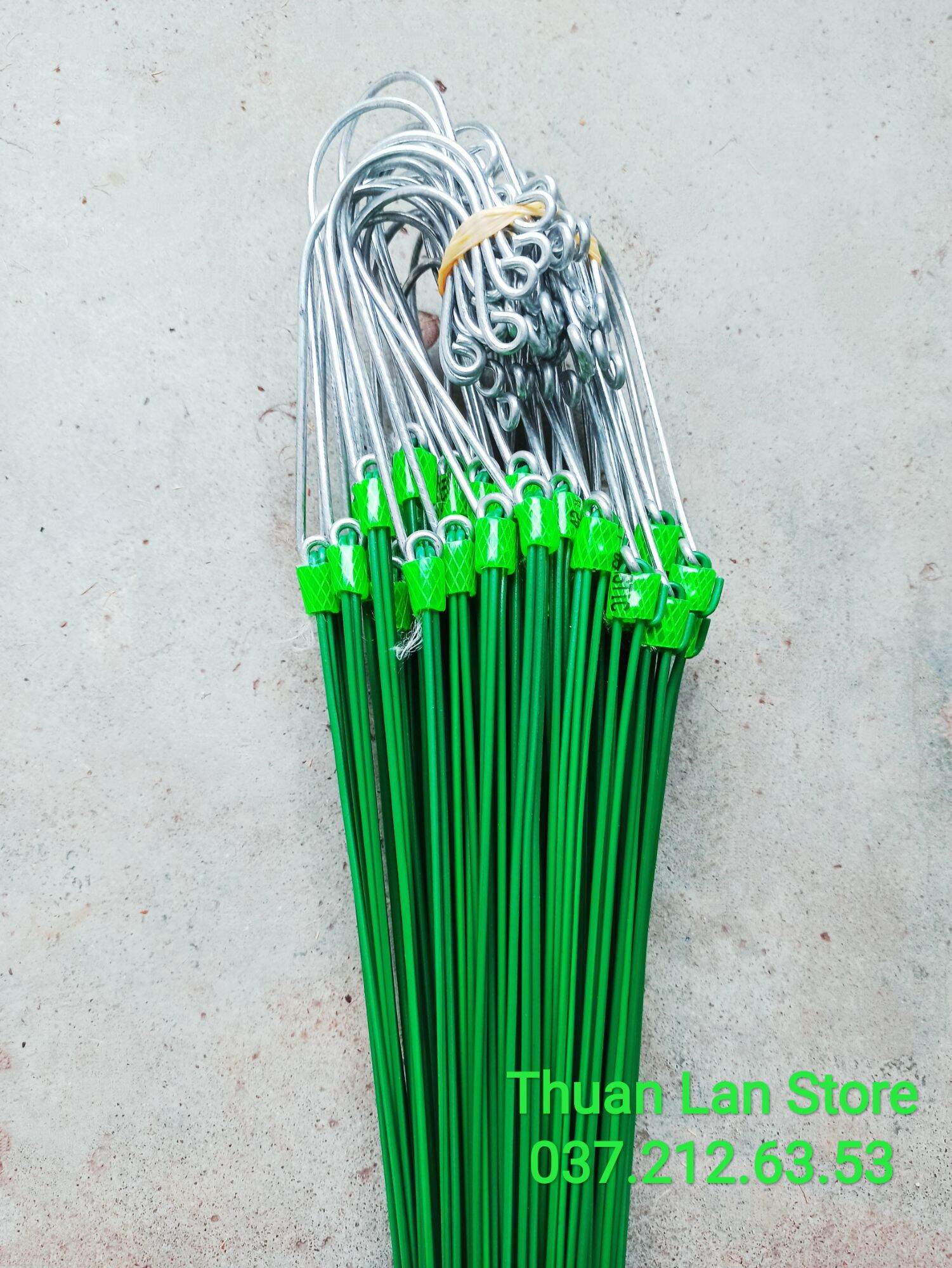 Móc kẽm bọc nhựa xanh dài 80cm