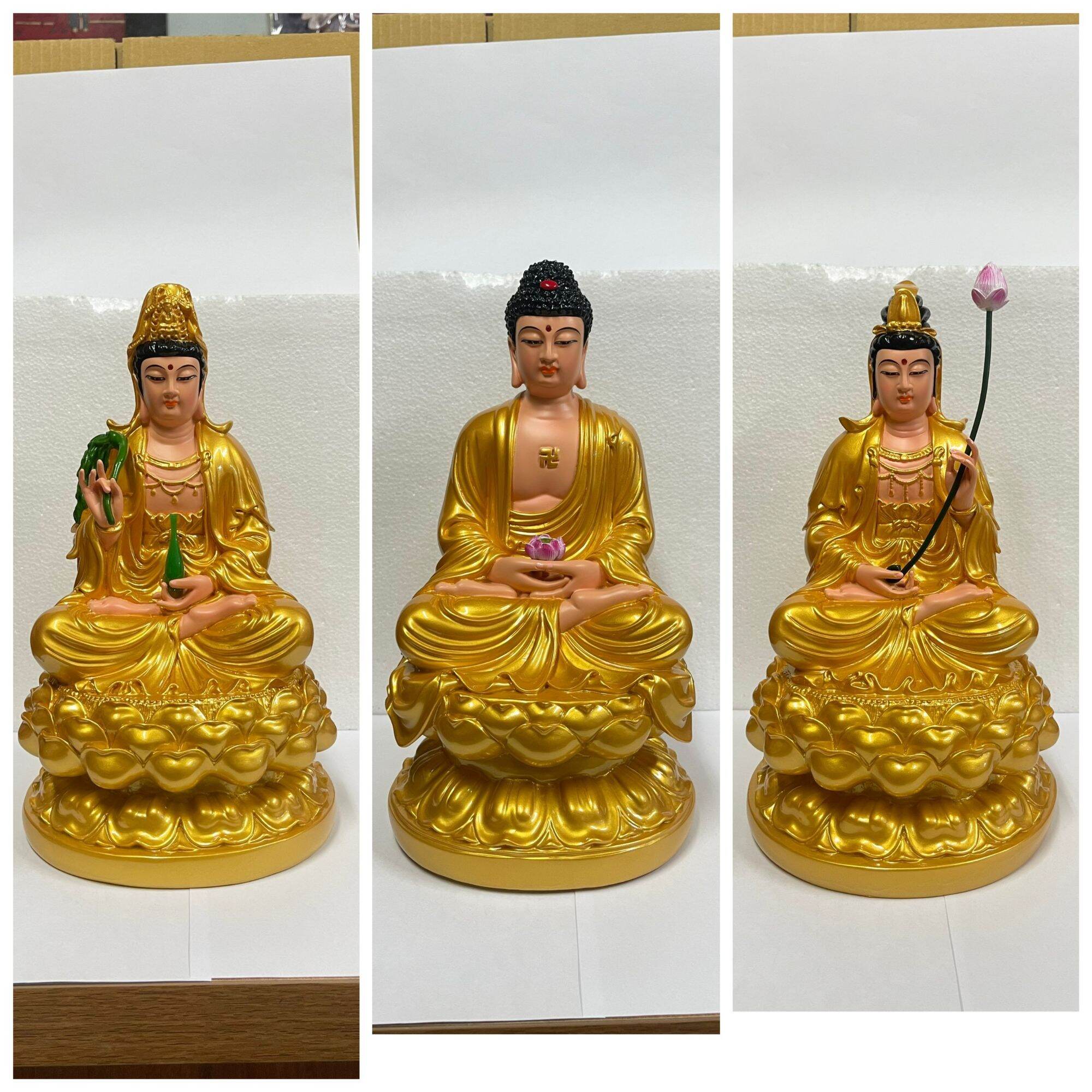 Bộ tượng tam thánh phật - cao 30cm