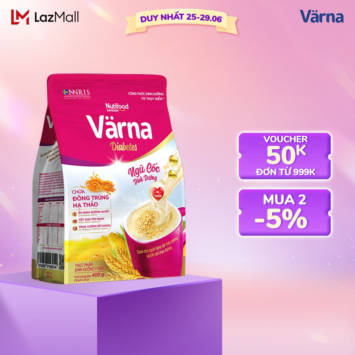 Ngũ cốc dinh dưỡng Värna Diabetes - Ổn định đường huyết - Varna